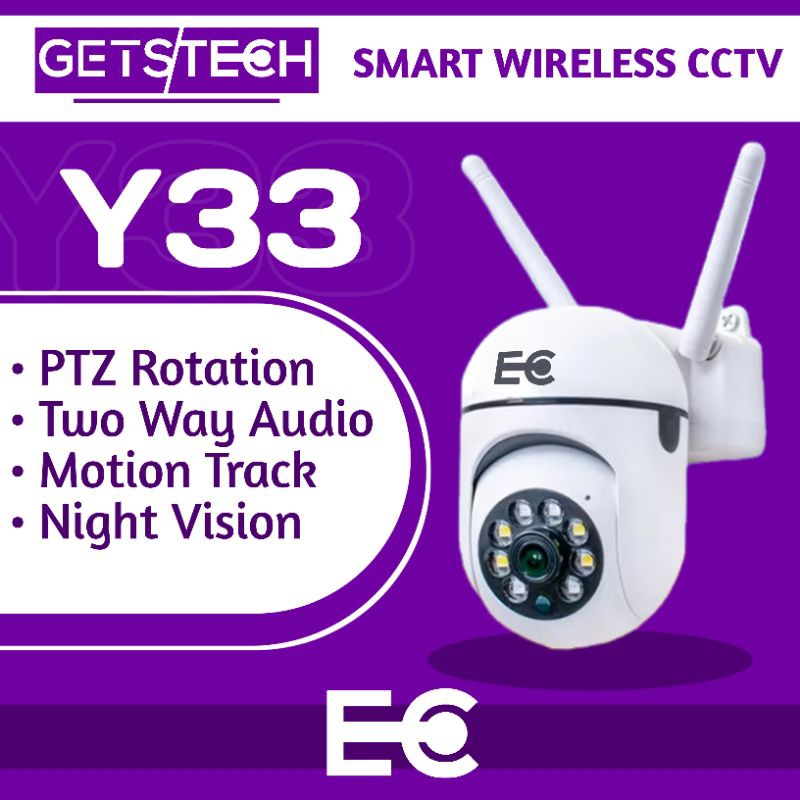 GETSTECH CCTV V380 Pro Y33 Smart CCTV Wireless HD PTZ Rotation Night Vision