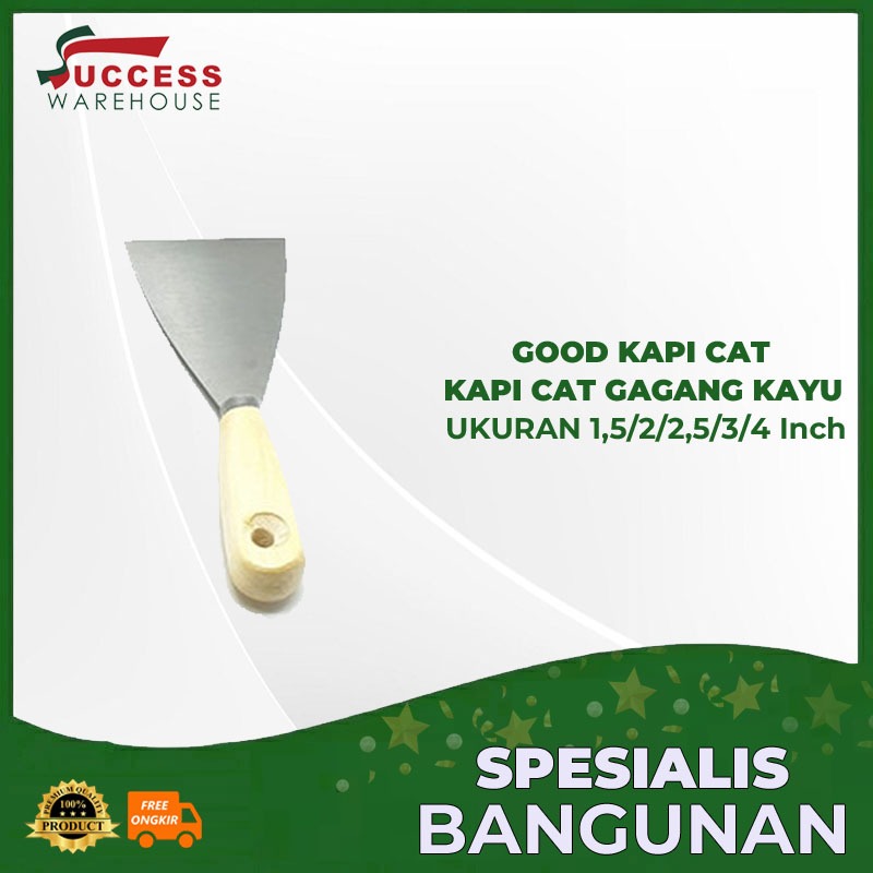 Kapi Cat Gagang Kayu - Kapi Cat Serbaguna -Merk GOOD 1 Pcs - Ukuran 1,5/2/2,5/3/4 Inch