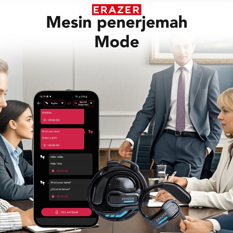 TERLARIS Lenovo ERAZER X8 TWS Transformer Earphone Bluetooth 5.4 Headset Wireless Gaming Open Ear AI