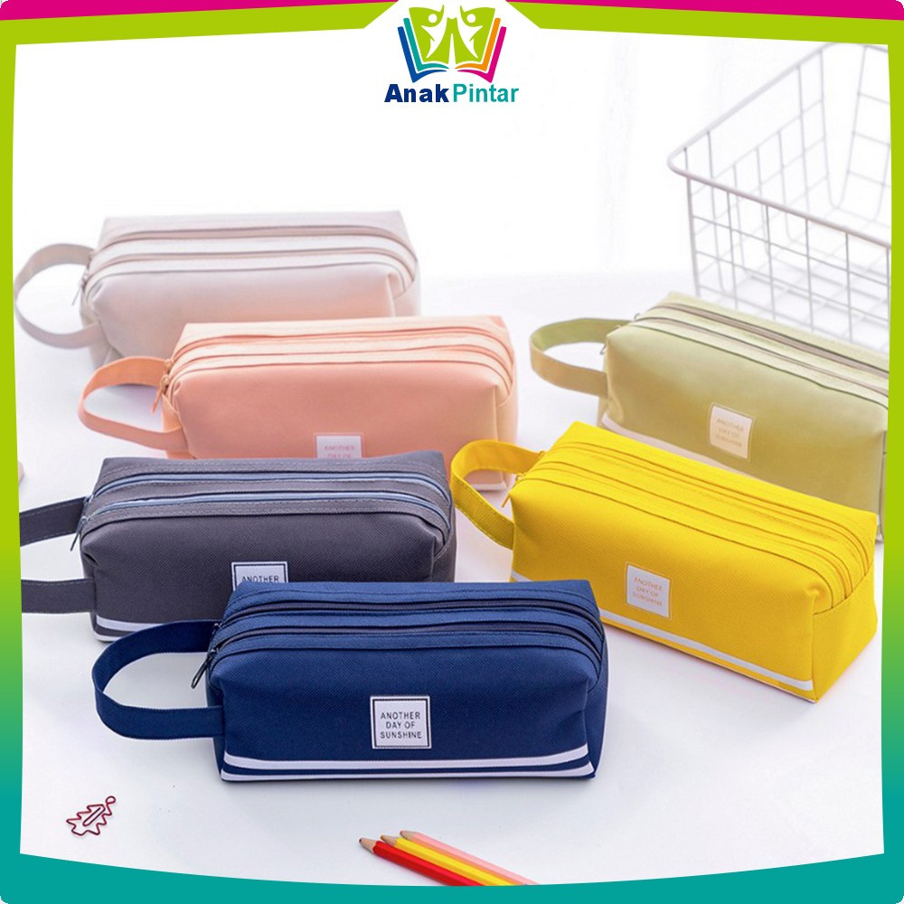 

Kotak Pensil Perlengkapan Sekolah 2 Sisi Dompet Pensil Stationery / Tempat Bolpen Pen Make Up Pouch Kosmetik Travel Anak Pintar A80