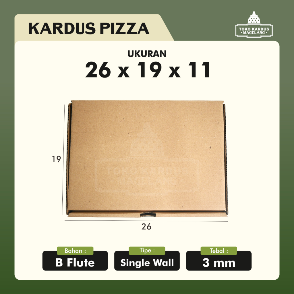 

Kardus 26 x 19 x 11 cm -- Die Cut dan easy usage