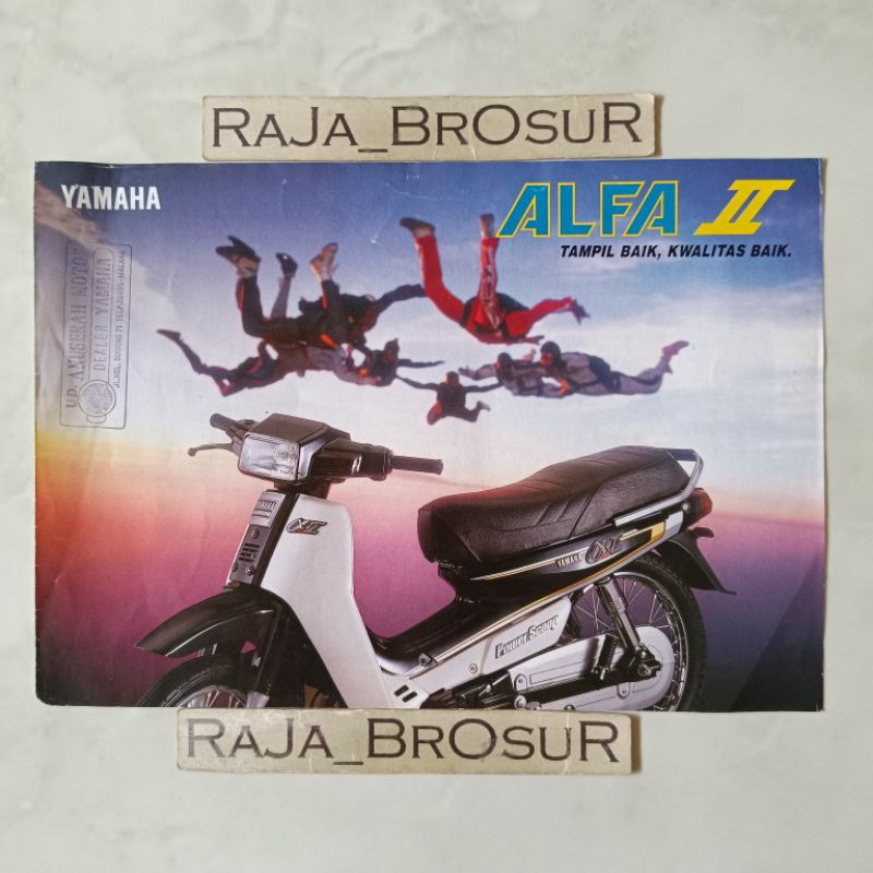 Poster brosur katalog leaflet jadul lawas Yamaha Alfa II/Alfa 2 Black Engine 1991-1992