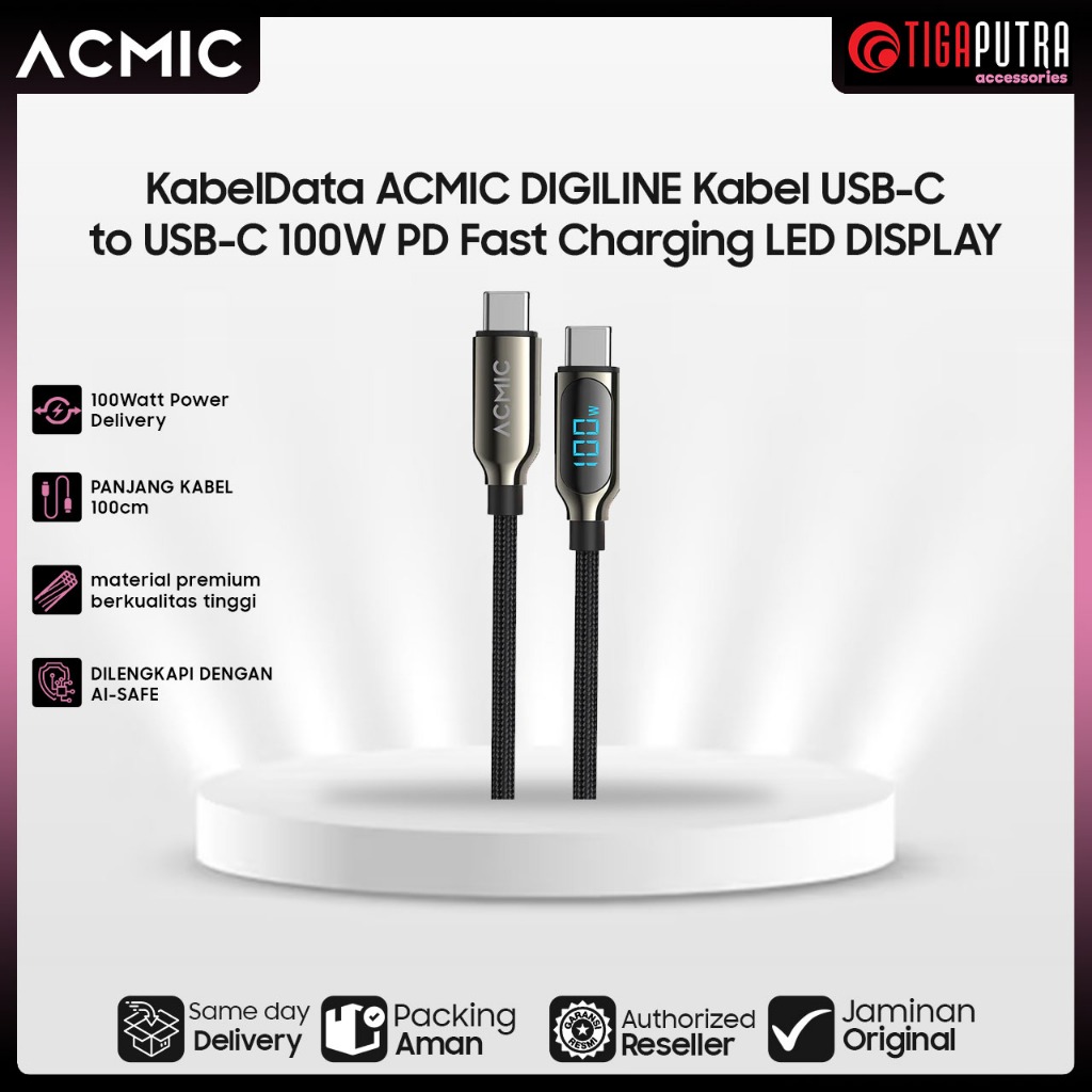 ACMIC DIGILINE Kabel Type C/Type C to C/Type C to Lightning 100W PD Fast Charging