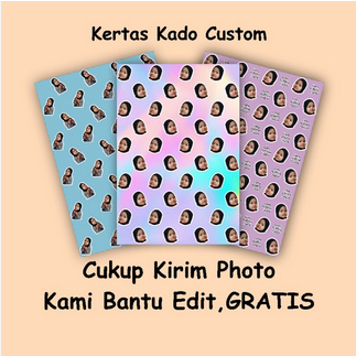 

KERTAS KADO CUSTOM FOTO / KERTAS KADO FOTO WAJAH | SATUAN KERTAS KADO FOTO