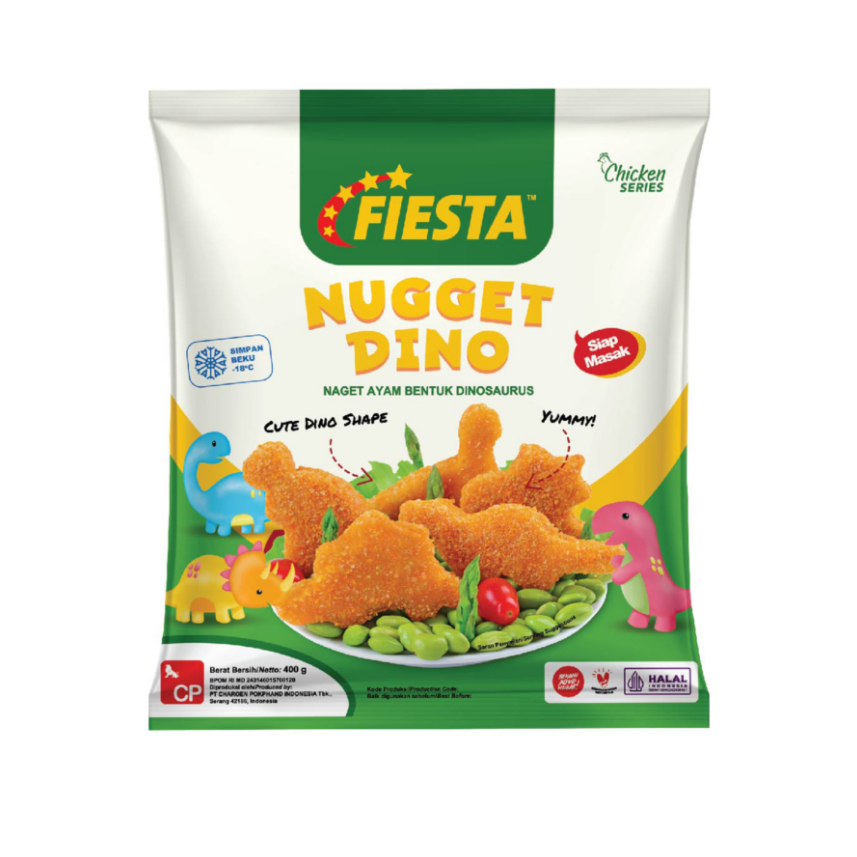 

FIESTA NUGGET DINO NAGET AYAM BENTUK DINOSAURUS 400GR