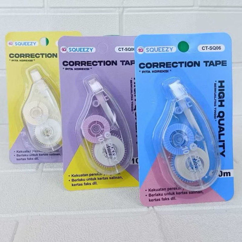

CORRECTION TAPE CT-SQ06 PASTEL COLOR 10 METER / STIPO KERTAS SQUEEZY 10 M