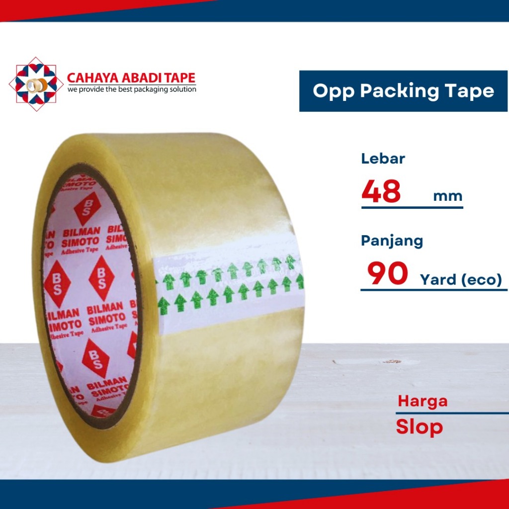 

LAKBAN BILMAN SIMOTO 48MM X 90YARD ECO PER SLOP ISI 6PCS TERMURAH