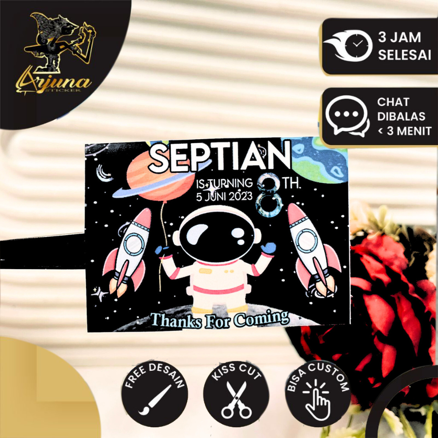 

Arjuna Sticker Ulang Tahun Anak Persegi Stiker Label Undangan Ultah Ulang Taun Birthday Bandung