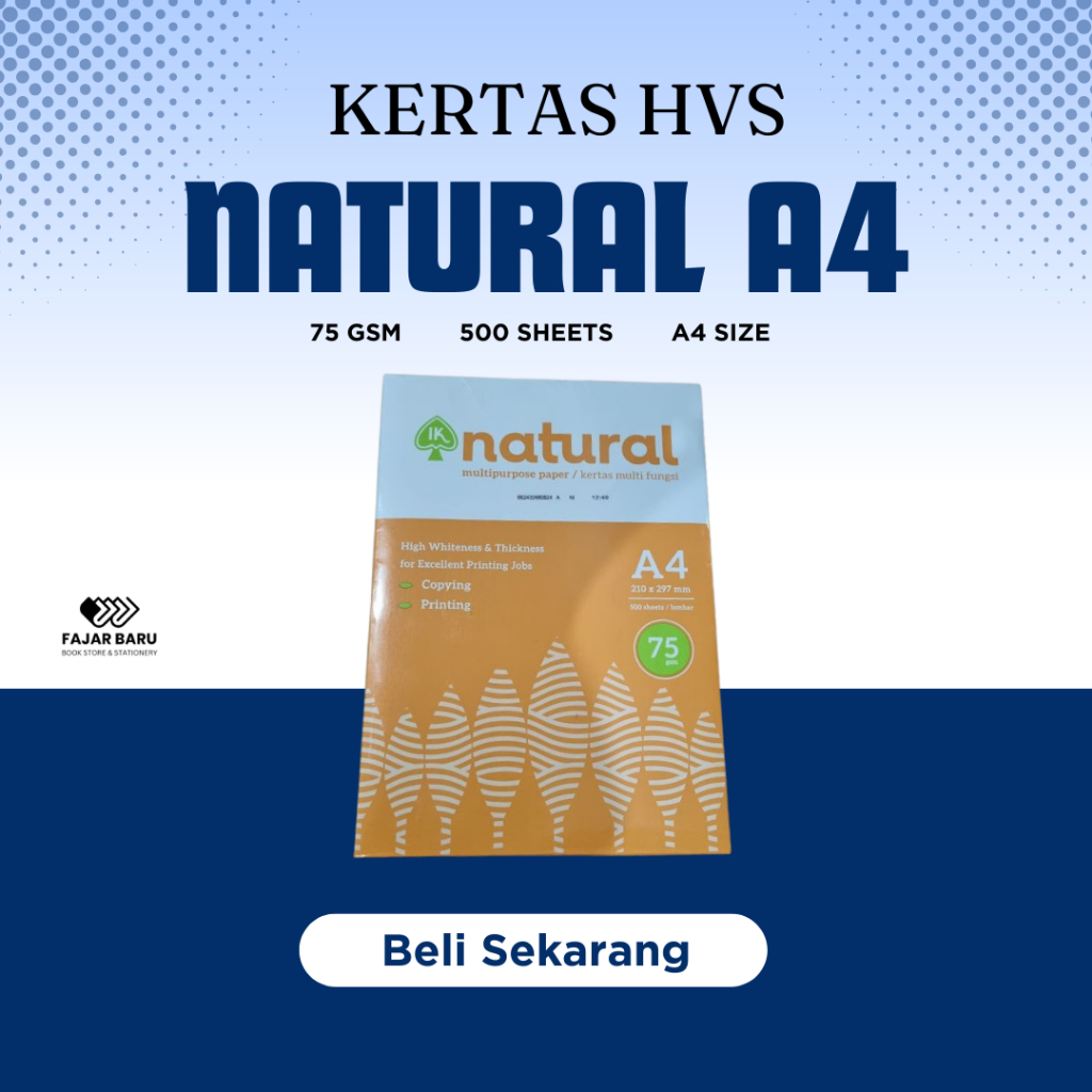 

[ RIM ] KERTAS HVS NATURAL A4 75GSM