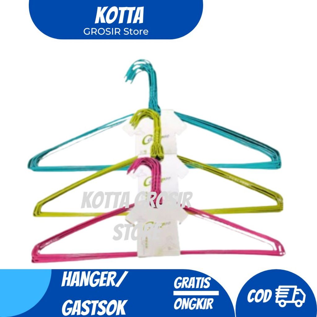 Hanger Kawat 10 Pcs Hanger Baju Warna Warni Hanger Besi
