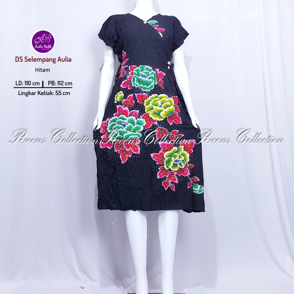 Batik Aulia Daster Kimono LD 110cm Busui | Daster Lengan Pendek Di Bawah Lutut Model Selempang Dada