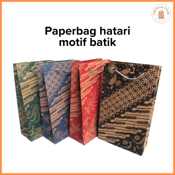 

Paper bag batik ukuran 15x7x25 cm Paper bag motif / Paper bag kertas Tanggung / Tas hajatan / Tas sovenir