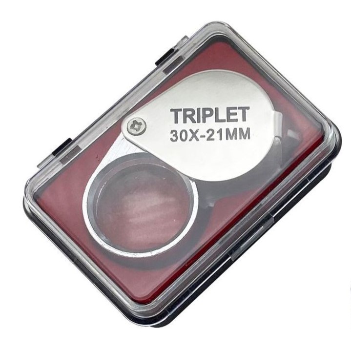 Loupe Kaca Pembesar Perhiasan Diamond Triplet 30x-21 mm