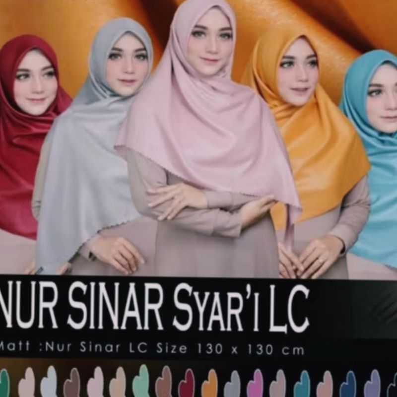 HIJAB SYAR'I SEGIEMPAT NUR SINAR AZARA 130X130 CM