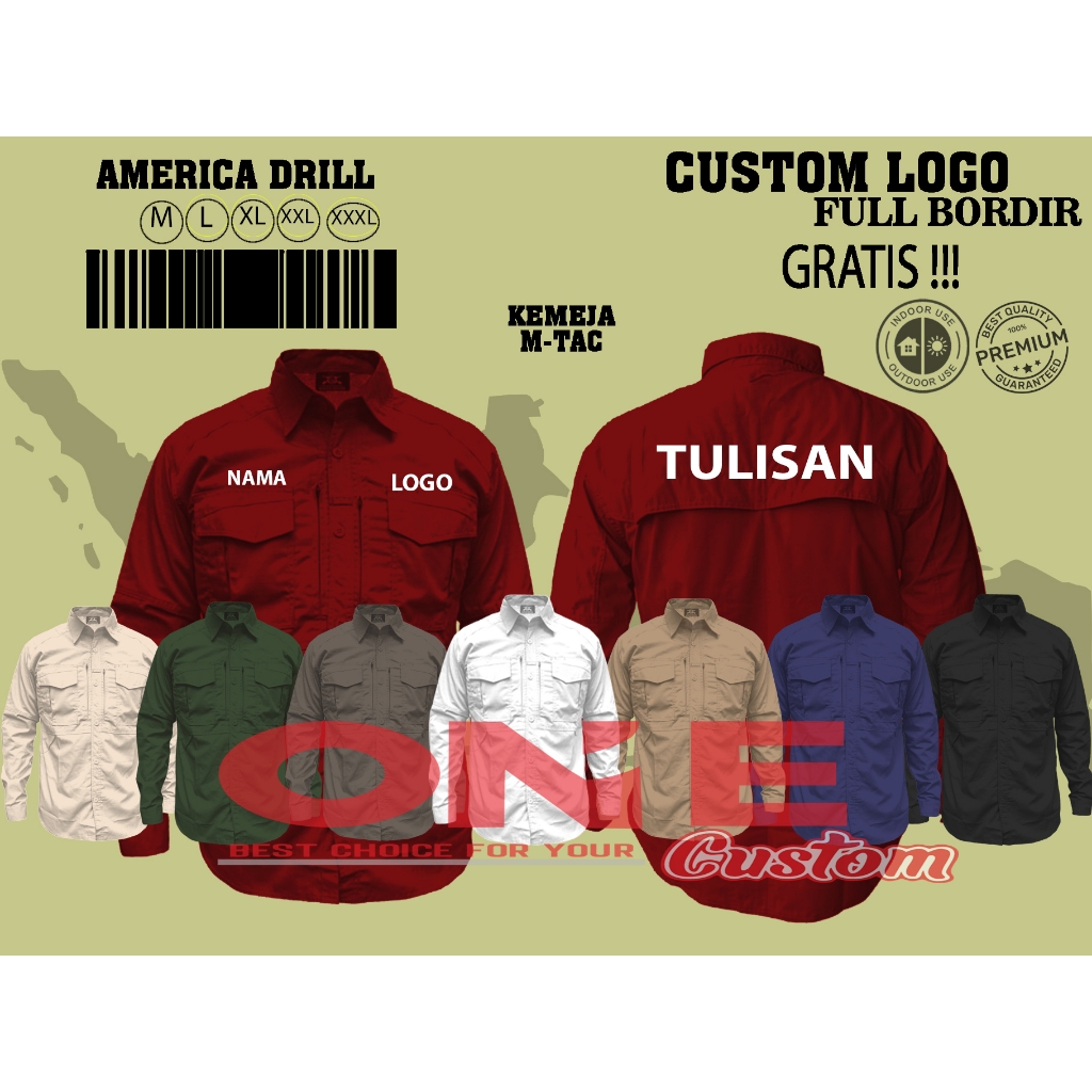 Kemeja Tactical M-TAC Kemeja Tactical Outdoor Kemeja Lapangan Kemeja Tactical Bordir custom