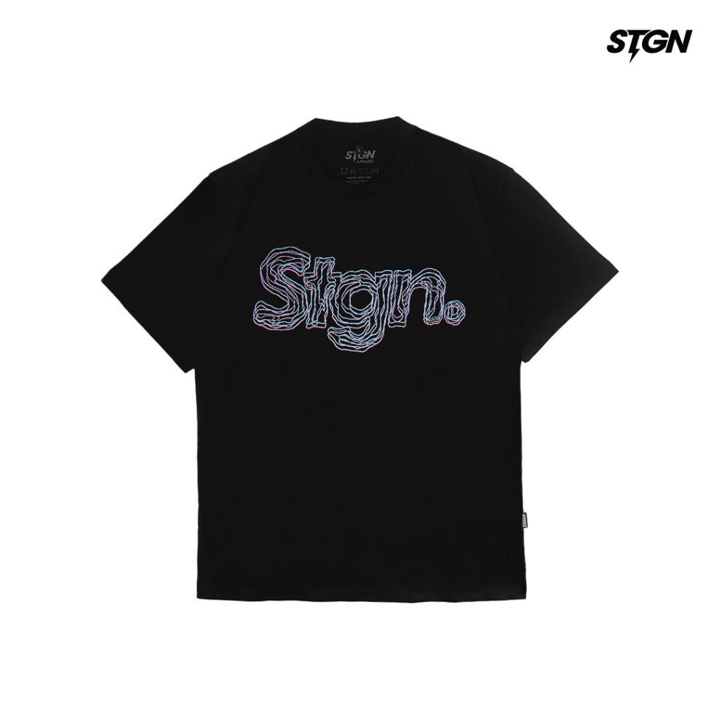 Steigen - Tshirt Allison kaos pria lengan pendek hitam cotton combed 24s