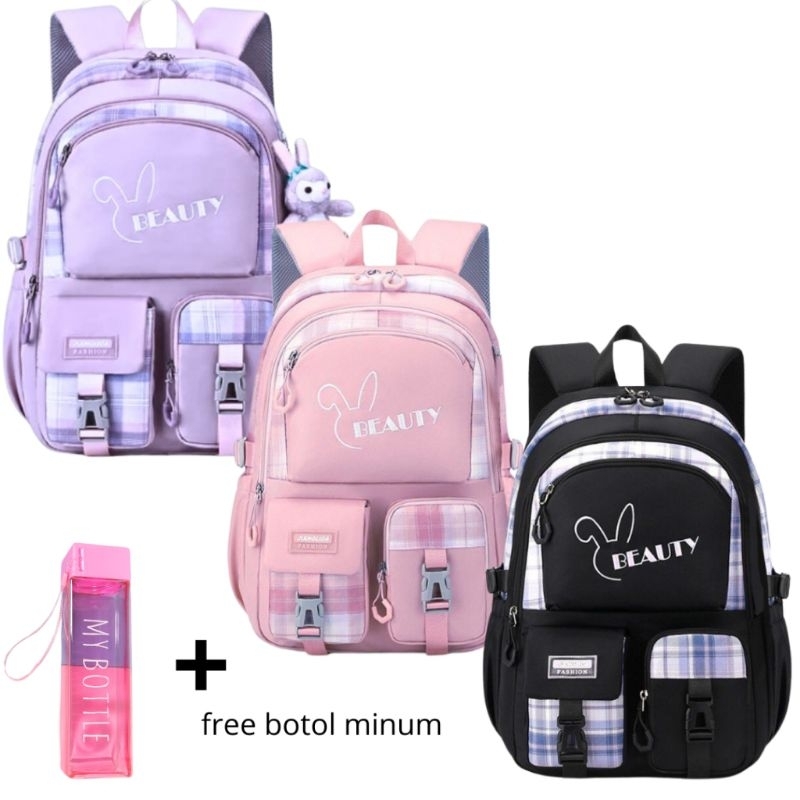 Tas Ransel Anak Perempuan Import Premium Bahan Tebal Tas Sekolah anak Fashion Korea Untuk SD SMP Rem
