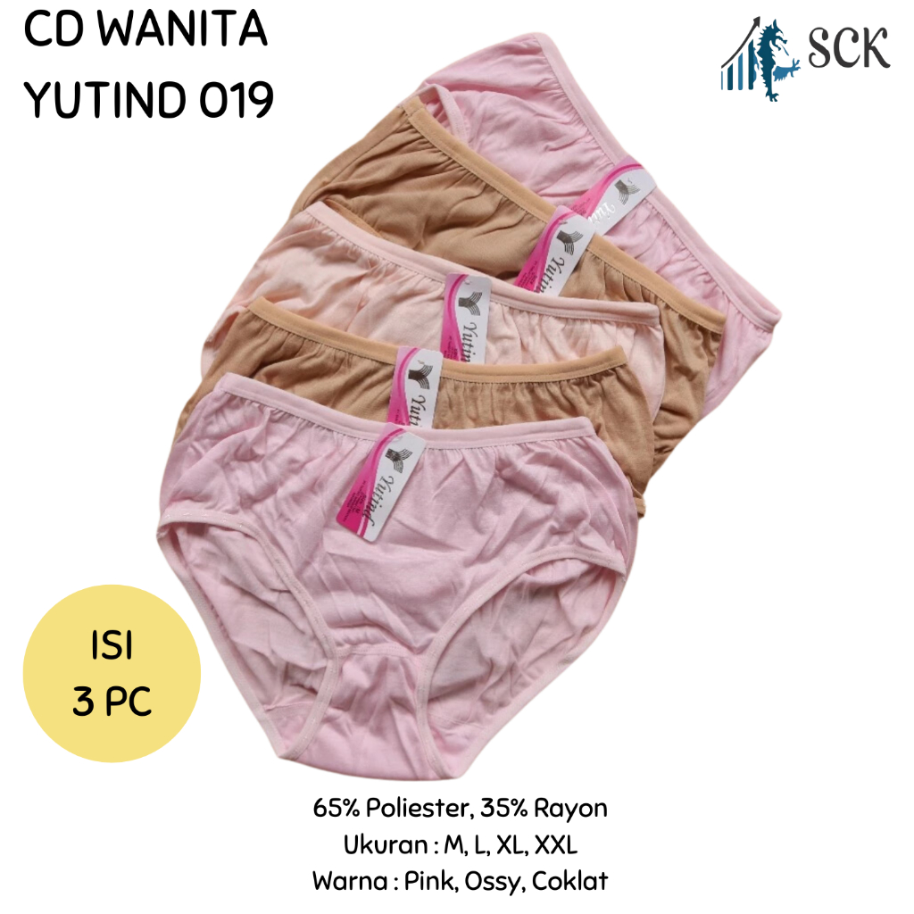 [ISI 3] Celana Dalam Perempuan YUTIND 019 - 014 Warna Polos / CD Wanita - sckmenwear GROSIR