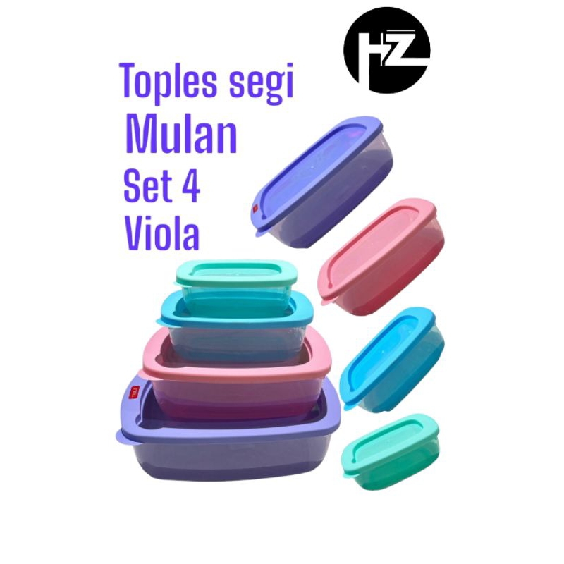 TOPLES SEGI MULAN SET 4 / TOPLES SET 4 BERBAGAI UKURAN / TOPLES VIOLA / TOPLEA SUSUN