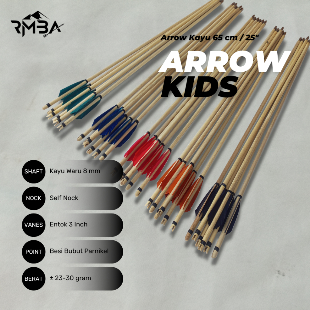 Arrow Anak Vanes Entok / Arrow Anak Isi 6pcs / Arrow Kids / Archery