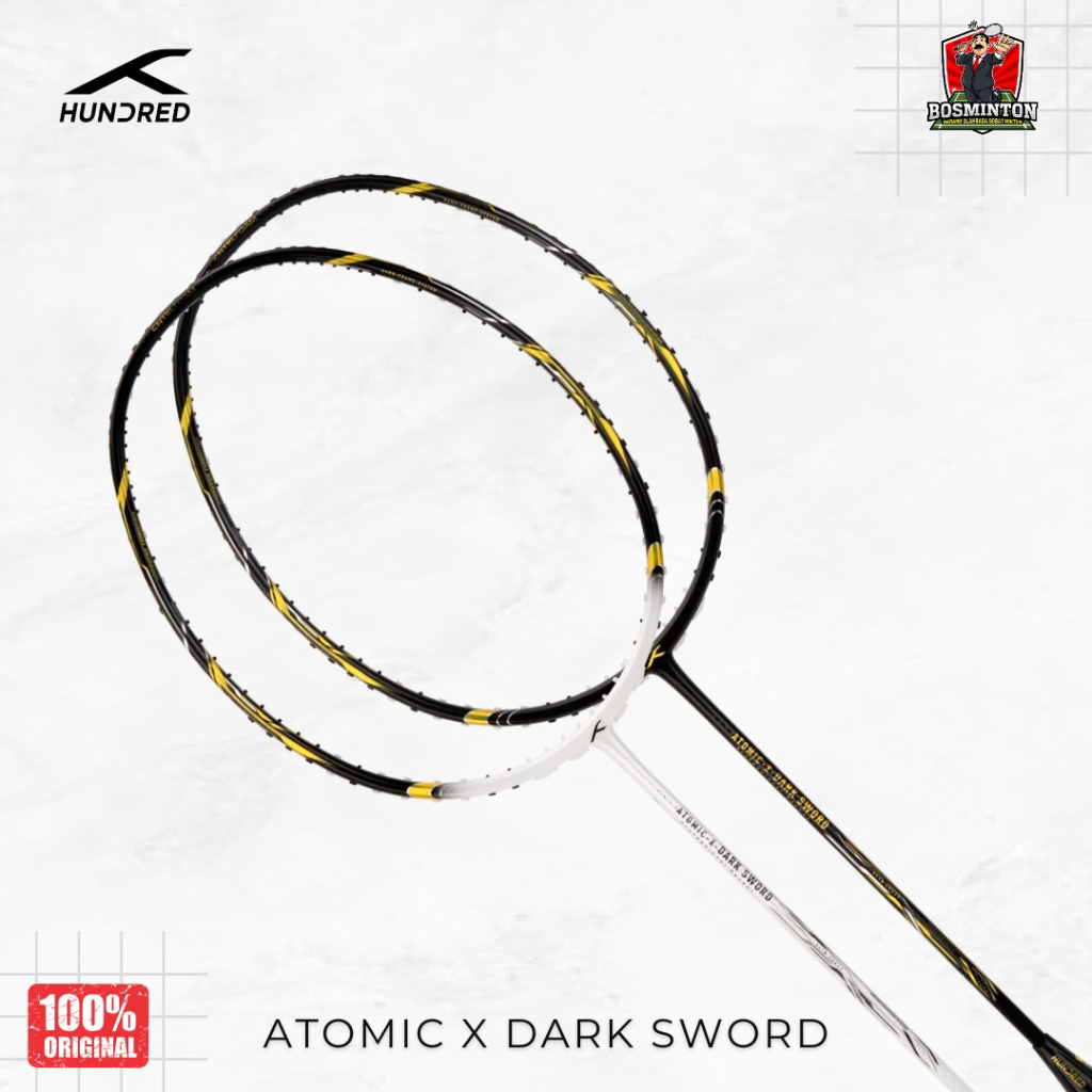 Raket Badminton HUNDRED ATOMIC - X / ATOMIC-X DARK SWORD Original