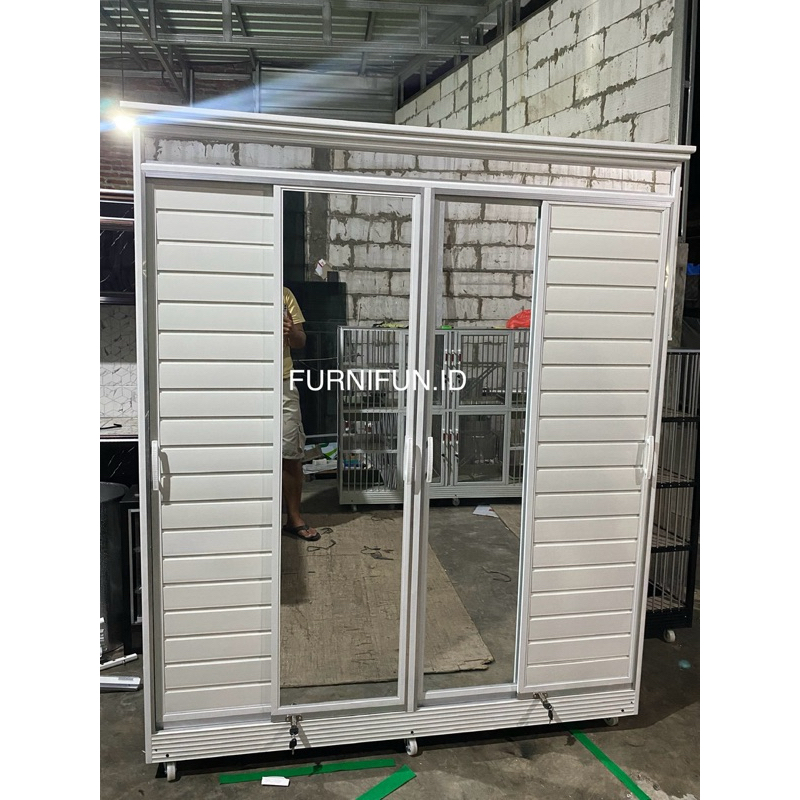 Lemari baju Sliding / Lemari Full Kaca / Lemari Aluminium