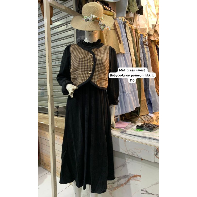 NEW LF910 - BEST SELLER - MIDI DRES - KOREAN VINTAGE STYL / MIDI DRESS PREMIUM IMPORT BANGKOK - WANI