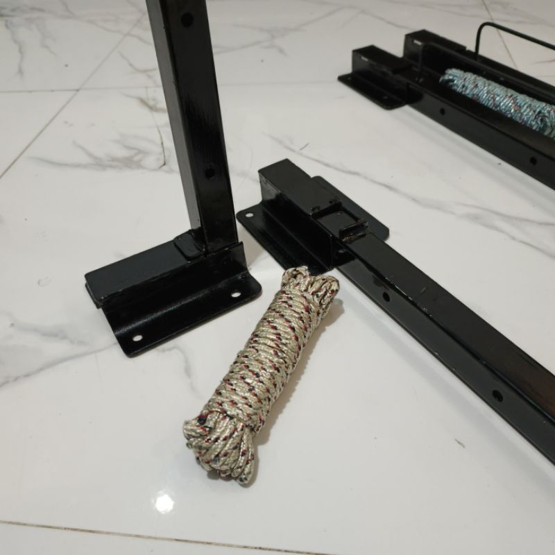 Jemuran Lipat Dinding + Tambang 10meter Alat Jemur loundry praktis free baud