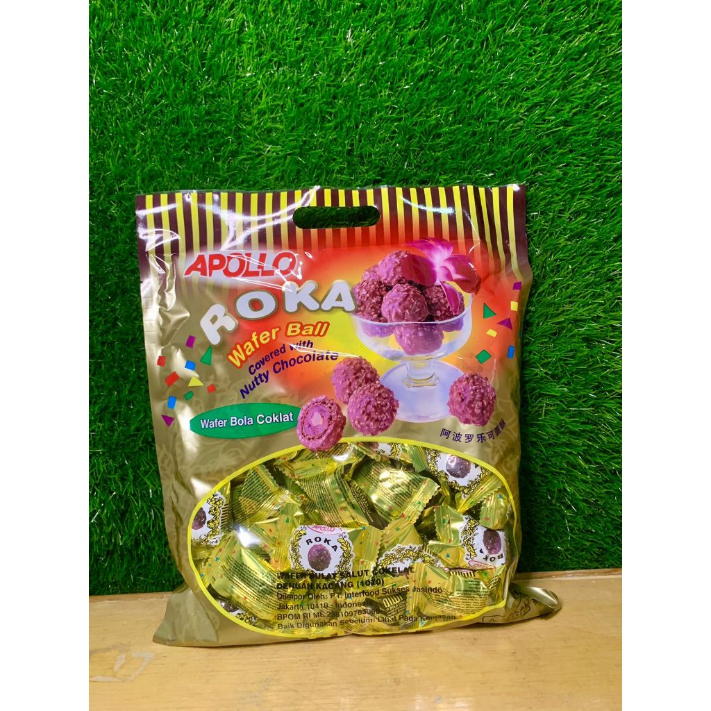 

Apollo Roka Wafer Ball Covered With Nutty Chocolate 6g*50's/ Wafer Bola Coklat