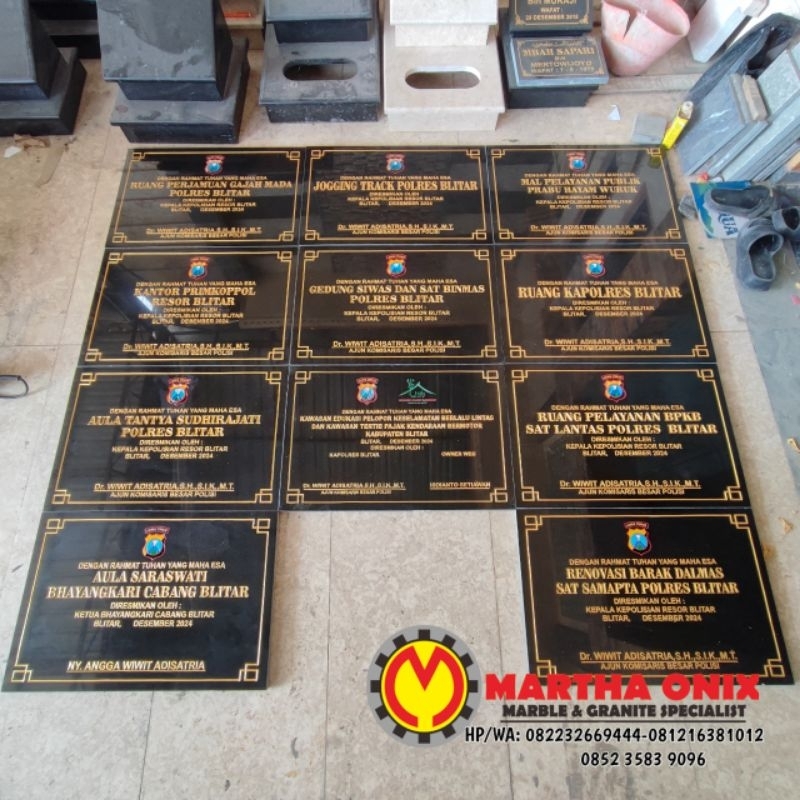 Prasasti Peresmian Marmer, Papan Peresmian Proyek Marmer, Jual Batu Prasasti Peresmian 30x40 cm & 40