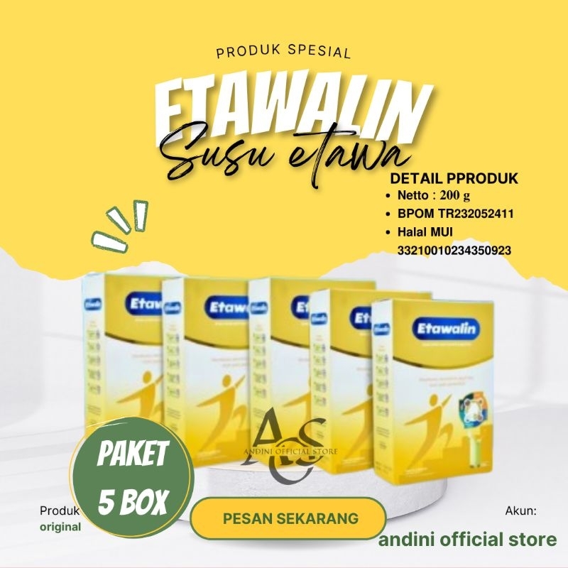 

ETAWALIN original susu kambing etawa atasi nyeri sendi dan tulang PAKET 5 Box