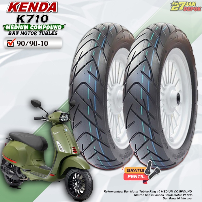 Ban Motor Vespa Kenda K710 Ring 10 Tubles Ban Motor Tubeless Vespa Ring 10