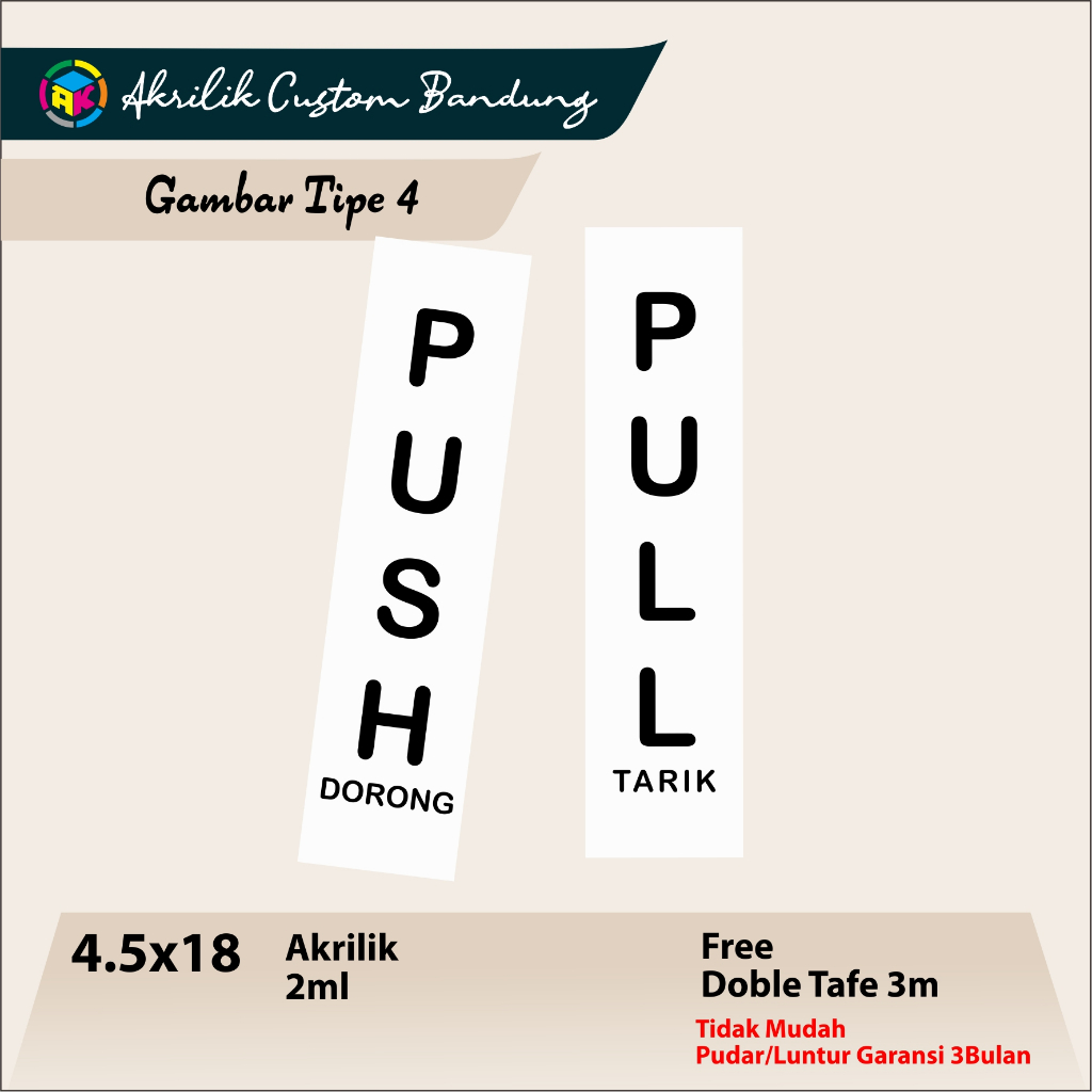 

AKRILIK PUSH FULL TIPE 4 ACRYLIC TARIK DORONG