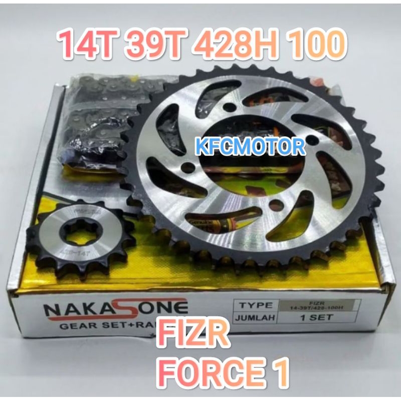 (NAKASONE) GEAR GIR PAKET FIZR / FORCE 1 GEAR GIR PAKET KOMPLIT SET GEAR GIR DEPAN BELAKANG RANTAI R