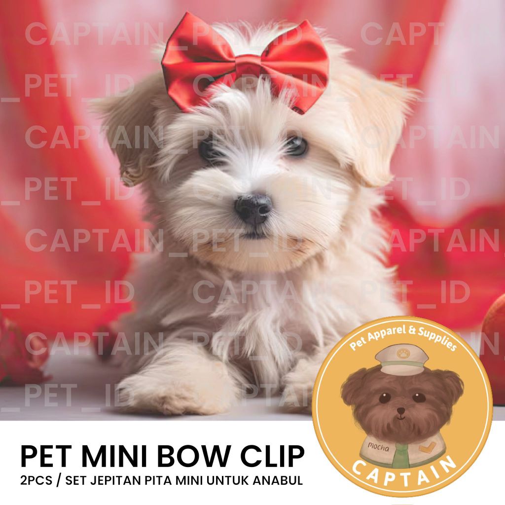 DOG BOW RIBBON PITA LUCU HAIR CLIP ANJING POODLE BICHON MALTIPOO