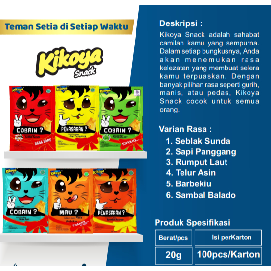

SNACK POTATO KIKOYA 20 GR ISI 10 PCS