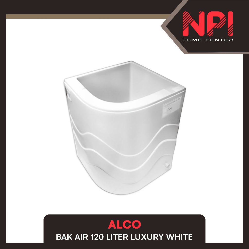 Alco - Bak Air Mandi Sudut Luxury Marble 120 Liter 120 Ltr White