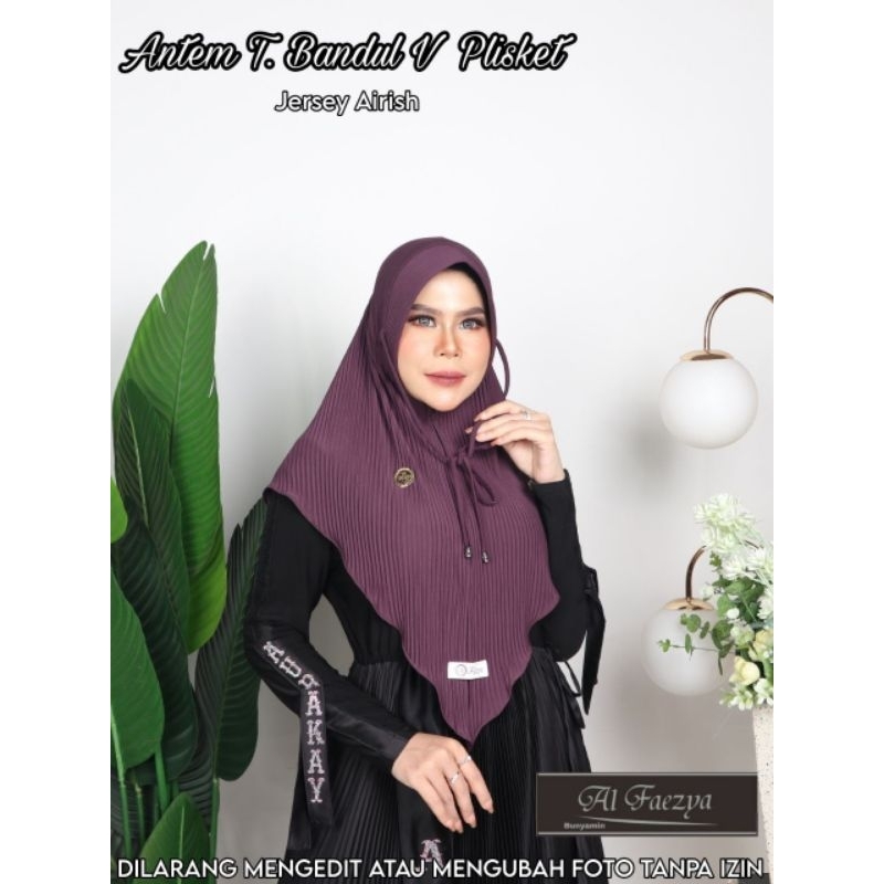 hijab antem tali bandul plisket V airis al faezya