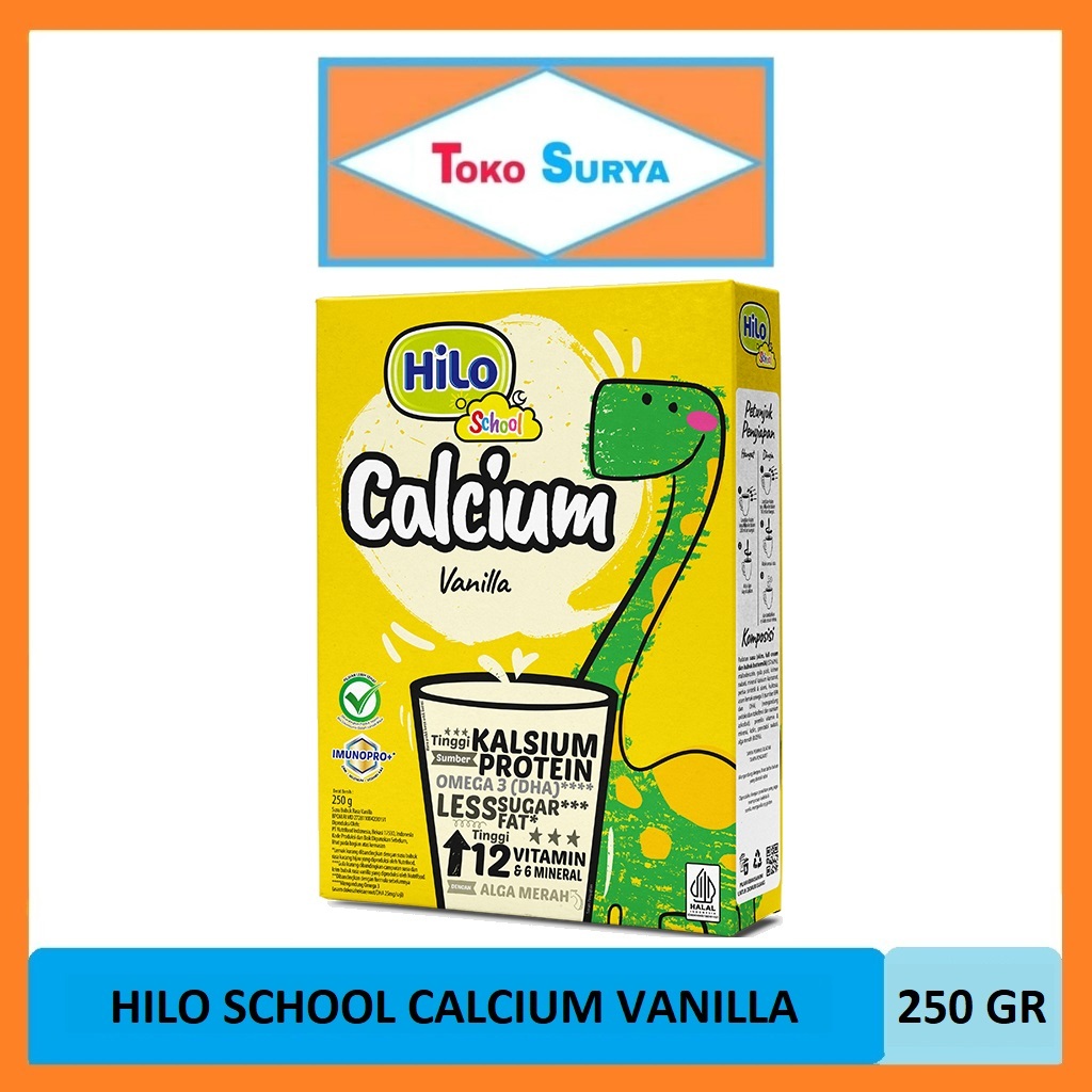 

Hilo School Calcium Vanilla Susu Bubuk Kalsium & Protein Rasa Vanila 250 Gr