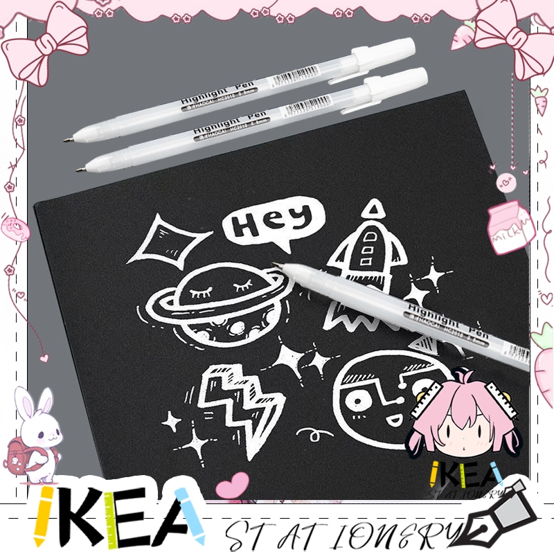 

Pulpen Highlight Pen Tinta Putih White Gold Emas Art Craft Pigment Liner Pen Pena Pen Marker Pen Cat Tahan Air