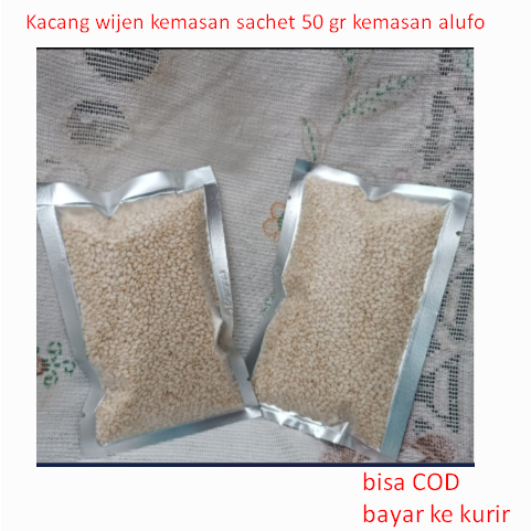 

Kacang wijen kemasan sachet 50 gr kemasan alufo