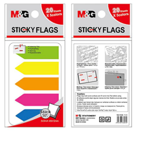 

M&G 2"x 10" PET Sticky Flags 20 sheets Sticky Notes 75x75mm