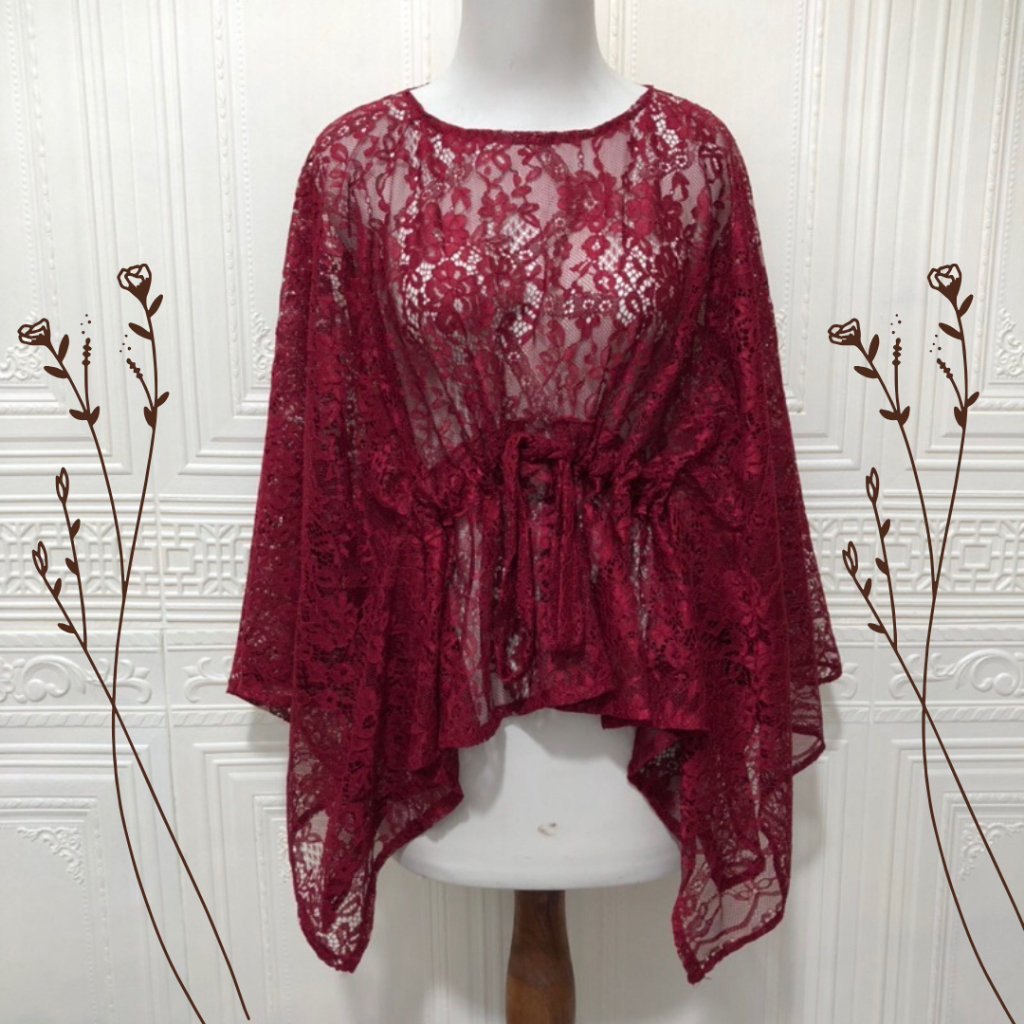 ATASAN KEBAYA BROKAT BRUKAT KERUT SERUT Brukat Kerut  BAJU ADAT Ikat Modern Kondangan Tunangan Serut