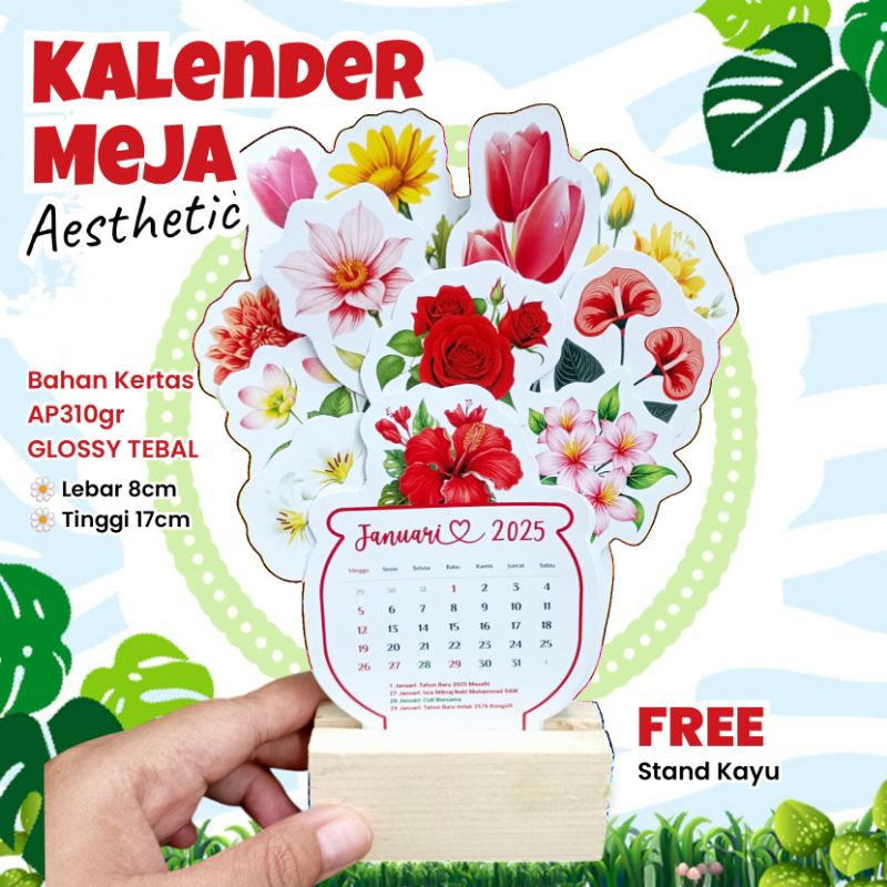 

KALENDER MEJA AESTHETIC 2025 KALENDER BLOOMING FLOWER UNIK