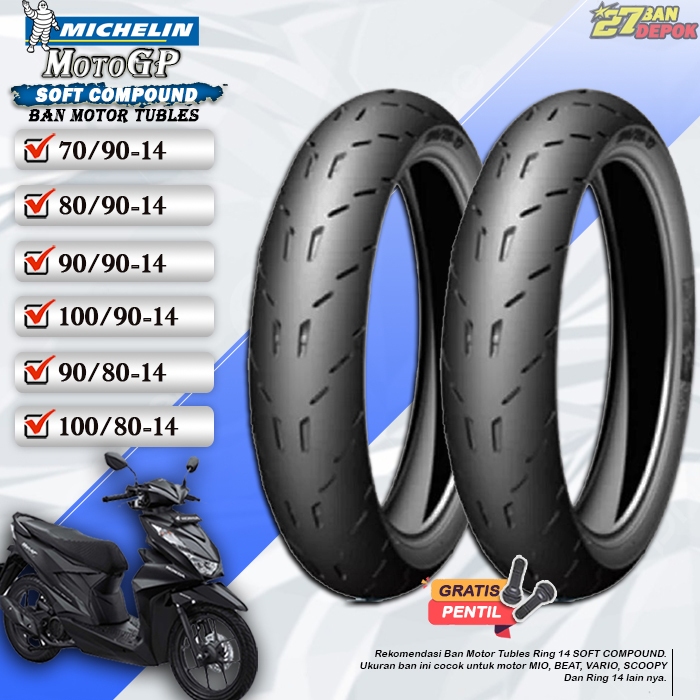 Ban Motor Beat Michelin Pilot MotoGP Ring 14 Tubles Ban Motor Tubeless Beat Mio Vario Scoopy Ring 14