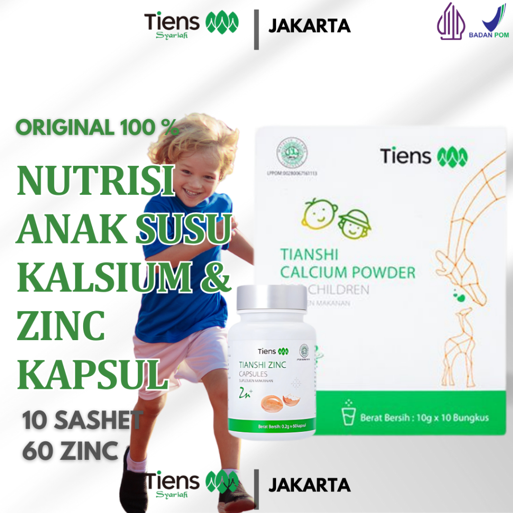 Susu Kalsium Nutrisi Anak Tiens Indonesia - Zinc Kapsul dan Susu Calcium For Children