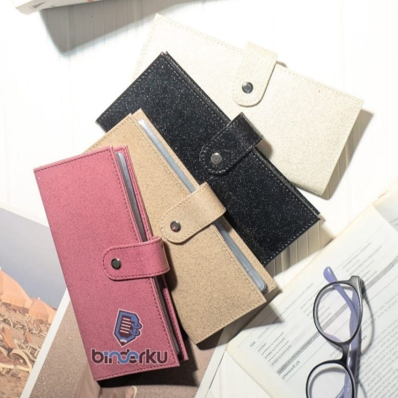 Binderku MHA Dompet Keuangan Premium Leather Glitter Laminasi Glossy Budgeting Wallet Money Plan Wal