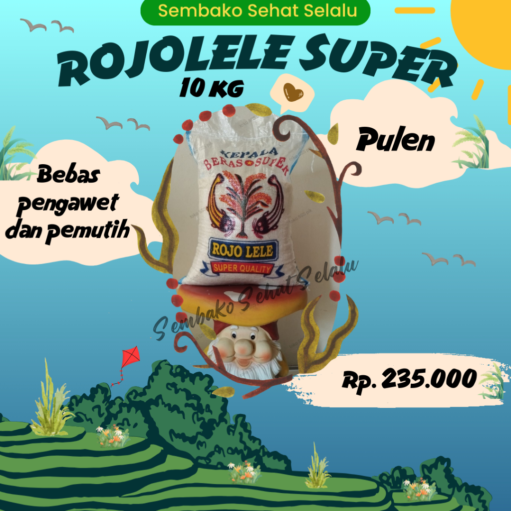 

Beras Rojolele 10 kg (pulen) kualitas super premium