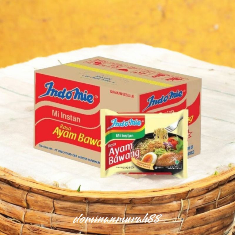 

INDOMIE MI INSTAN RASA AYAM BAWANG 69 GRAM 1 DUS ISI 40 PCS / MIE INSTAN