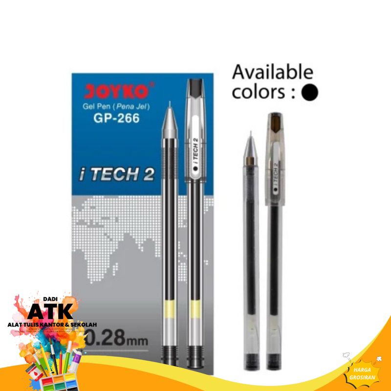 

Pulpen Gel - Pen Gel Joyko GP-266 iTech 2 0.28 mm - Hitam jumlah 4 pack